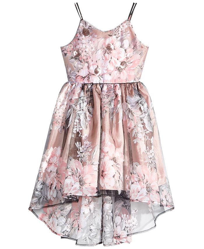 Pink & Violet Big Girls Floral-Print Overlay Dress - Macy's