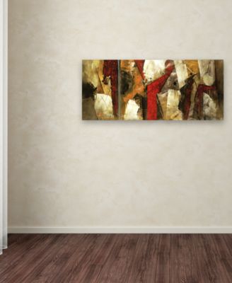  'Abstract IX' 14" x 32" Canvas Wall Art 