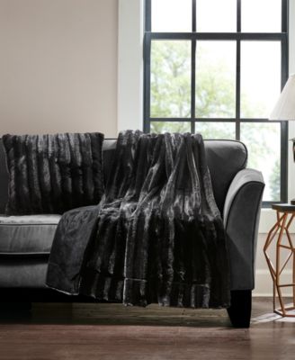 Duke Ribbed Faux-Fur Decorative Pillow, 20" x 20"