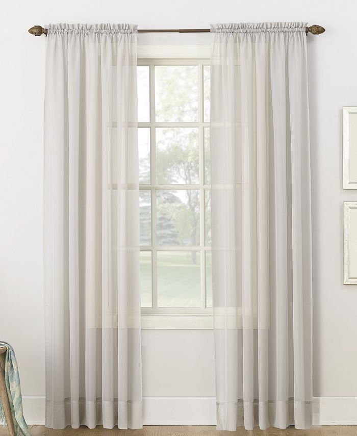 No. 918 Sheer Voile Rod Pocket Top Curtain Panel, 59" x 54" Macy's