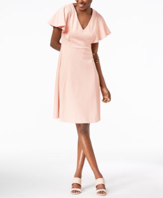 calvin klein flutter sleeve dress