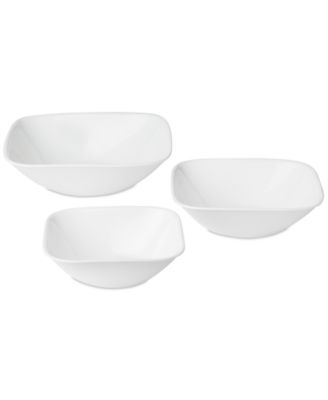 Corelle - 3-Pc. Boutique Square Vivid White Bowl Set