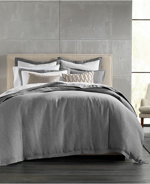 Hotel Collection Grey Linen King Duvet Cover Created For Macy S
