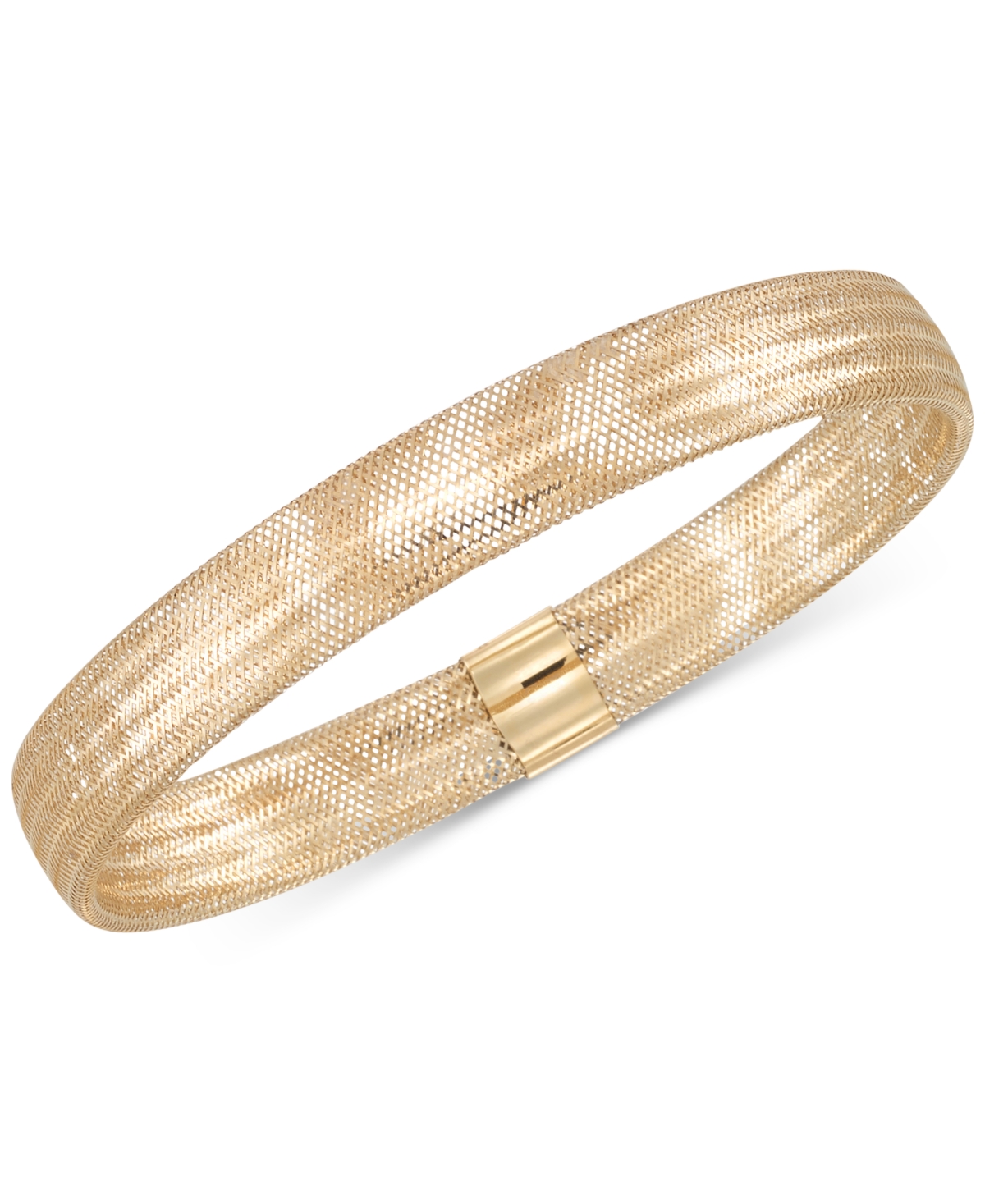 Stretch Bangle Bracelet in 14k Yellow, White or Rose Gold, Made in Italy - Rose Gold