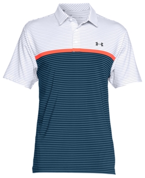 UNDER ARMOUR MEN'S PLAYOFF PERFORMANCE STRIPED GOLF POLO