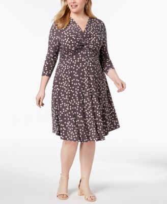 Anne Klein - Plus Size Printed A-Line Dress