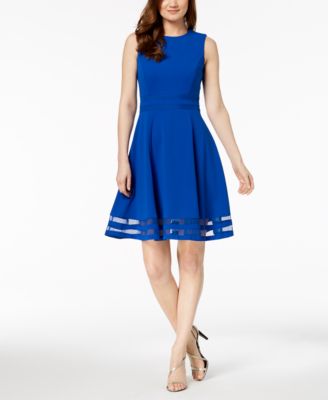 macy's calvin klein fit and flare dress