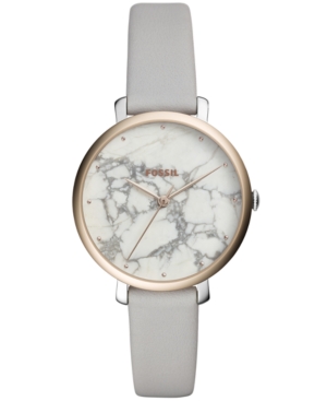 FOSSIL WOMEN'S JACQUELINE GRAY LEATHER STRAP WATCH 36MM