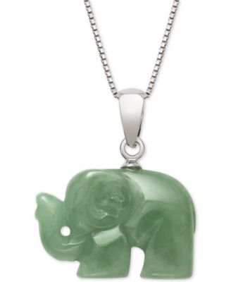 carved jade elephant pendant