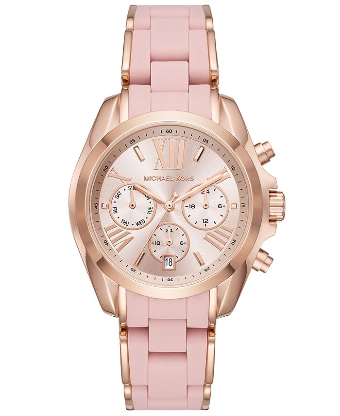 Michael Kors Women's Chronograph Bradshaw Rose Gold-Tone Stainless ...