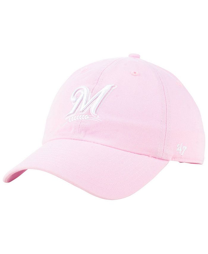 '47 Brand Milwaukee Brewers Pink CLEAN UP Cap - Macy's