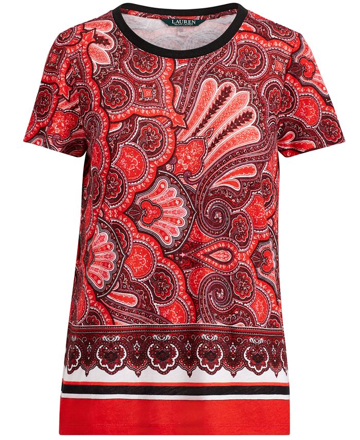 Lauren Ralph Lauren Floral-Print T-Shirt - Macy's