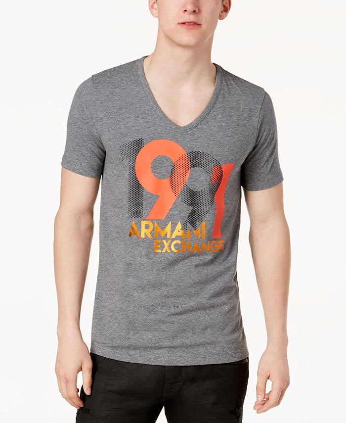 A|X Armani Exchange Men's Slim-Fit V-Neck Stretch T-Shirt - Macy's
