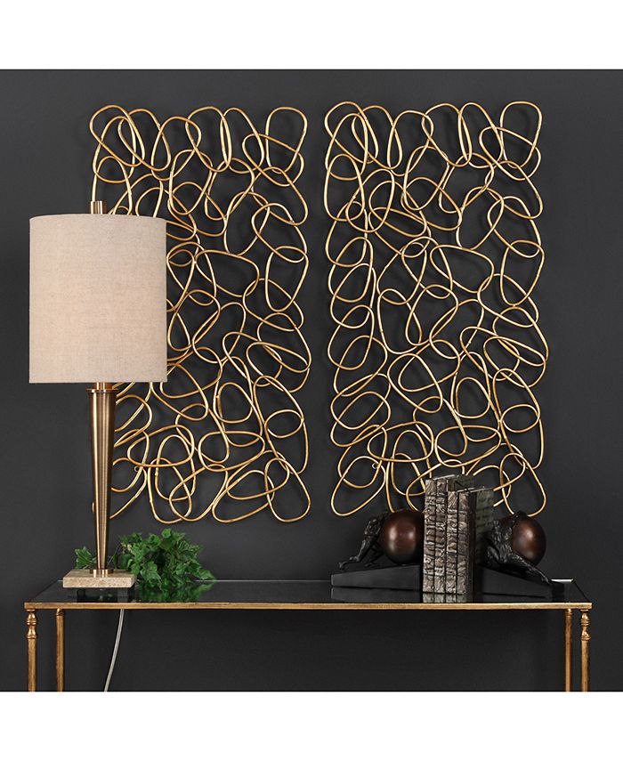 Uttermost - In The Loop 2-Pc. Gold-Finish Wall Art Set