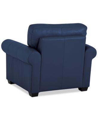 Orid 36" Leather Roll Arm Chair, Created for Macy's