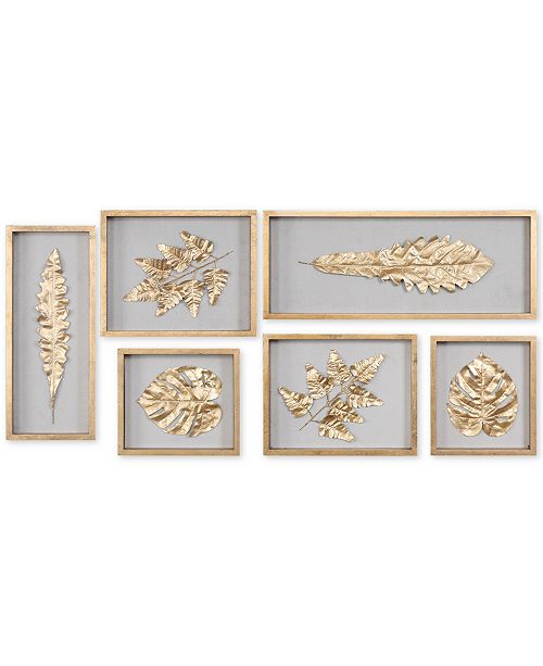 Uttermost Golden Leaves 6Pc. Shadow Box Wall Art Set & Reviews Wall