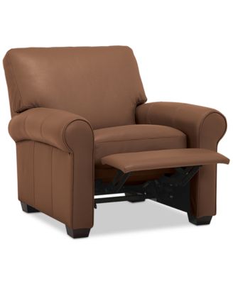 Orid 36" Leather Roll Arm Pushback Recliner, Created for Macy's