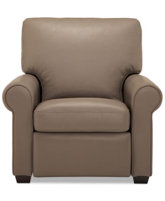 Orid 36" Leather Roll Arm Pushback Recliner