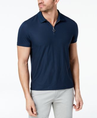 Alfani Men's Mesh-Front Zip Polo, Created for Macy's - Macy's