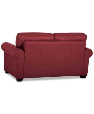 Orid 59" Leather Roll Arm Loveseat