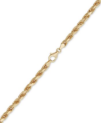 4mm Diamond Cut Rope Chain, Italian 14k Gold by Proclamation Jewelry