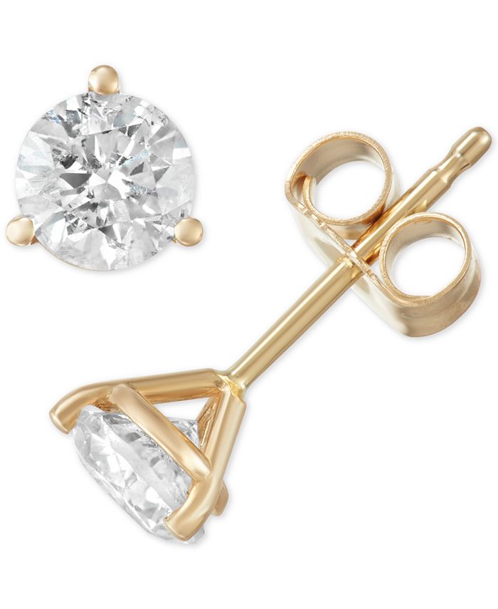 Macy's Diamond Stud Earrings (3/4 ct. t.w.) in 14k Gold - Macy's