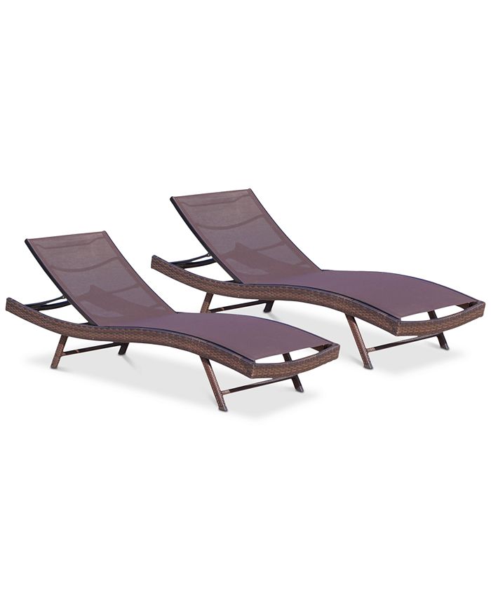 Noble House - Jordan Outdoor Chaise Lounge (Set Of 2), Quick Ship