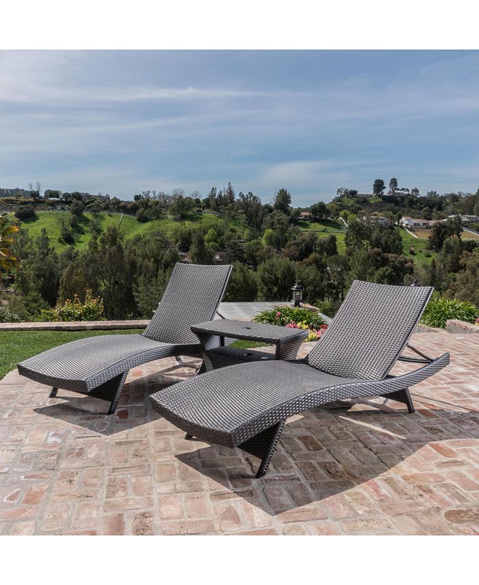 Furniture Madison Outdoor 3Pc. Chaise Lounge & Table, Quick Ship Macy's