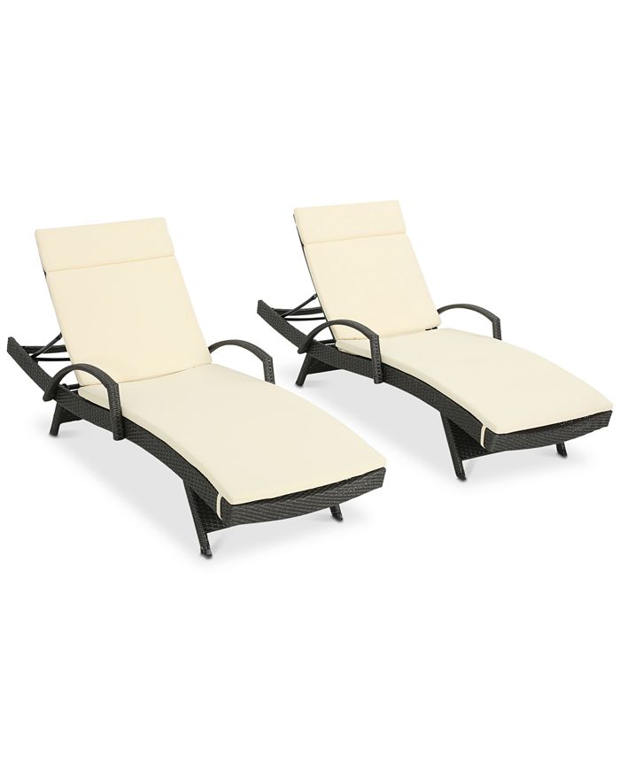 Noble House Baja Outdoor Chaise Lounge (Set Of 2) Macy's