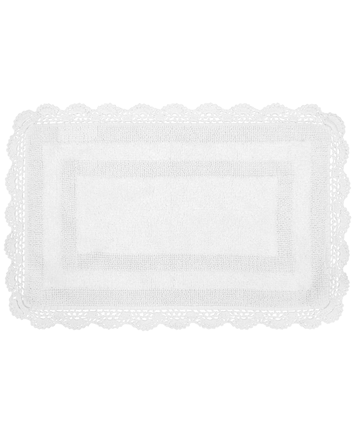 Laura Ashley Crochet Reversible Cotton Bath Rug, 17 x 24 Bedding