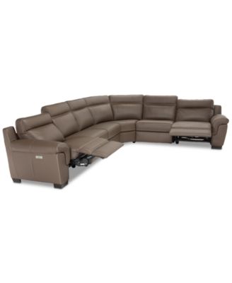 CLOSEOUT! Julius 150" II 6-Pc. Leather Sectional Sofa With 2 Power Recliners, Power Headrests & USB Power Outlet