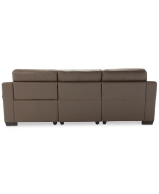CLOSEOUT! Julius II 3-Pc. Leather Sectional Sofa With 1 Power Recliner, Power Headrests, Chaise And USB Power Outlet
