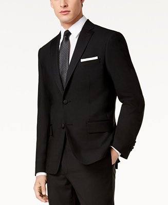 DKNY Men's Slim-Fit Black Tuxedo Suit Jacket - Macy's