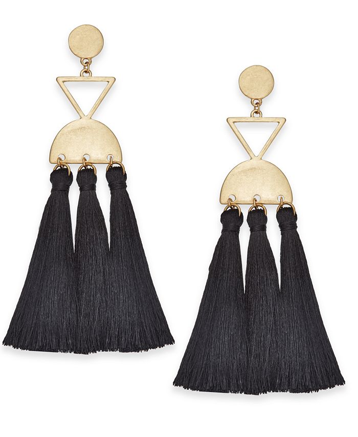 INC International Concepts I.N.C. GoldTone Tassel Chandelier Earrings