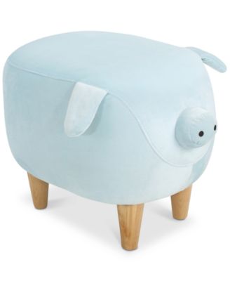 Noble House - Ashton Velvet Pig Ottoman, Quick Ship