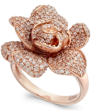 image of Pave Rose by Effy Diamond Ring in 14k Rose Gold (1-1/8 ct. t.w.)