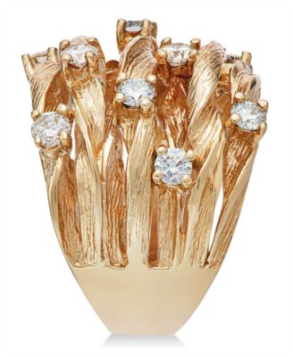 D'Oro by EFFY&reg; Diamond Woven Ring (1 ct. t.w.) in 14k Yellow Gold (Also available in White Gold)