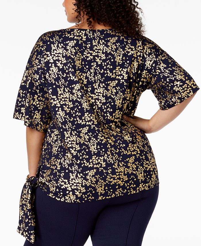 Michael Kors Women's Plus Size Tie-Sleeve Top Black Size 3X main image 0