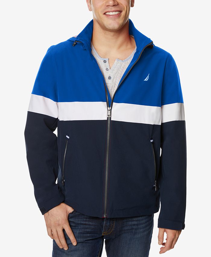 Nautica Mens Colorblocked Full Zip Hooded Jacket Macys