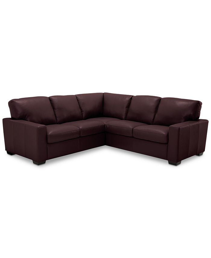 Furniture Ennia 2 Pc Leather Sectional, Brown Leather Sectional Sofa