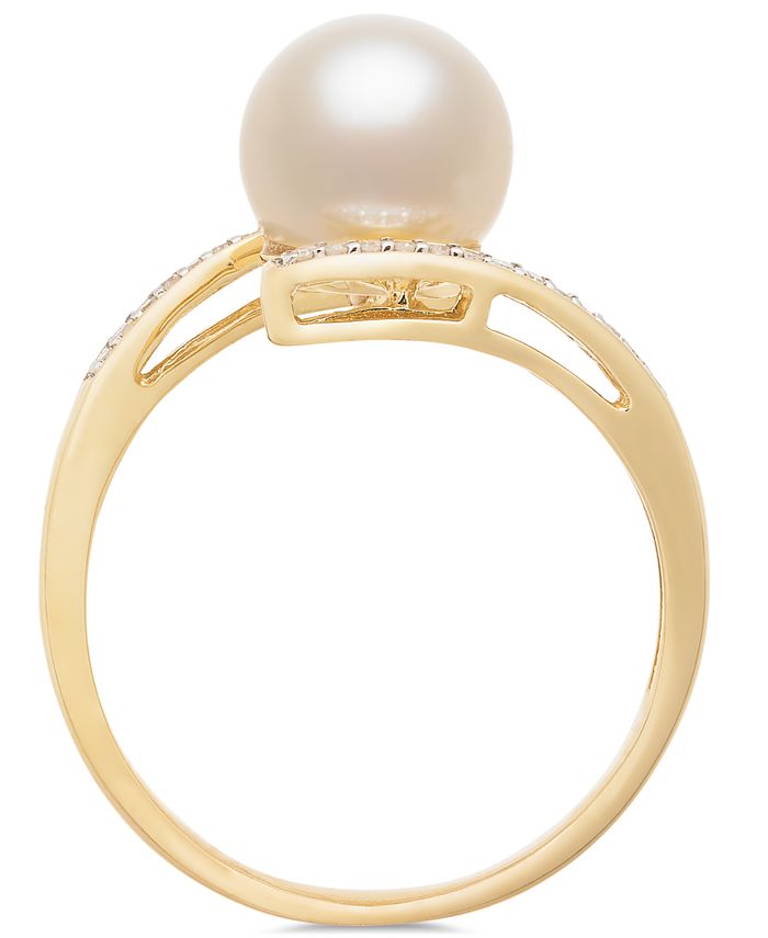 Honora Cultured Freshwater Pearl (8mm) & Diamond Accent Ring in 14k ...