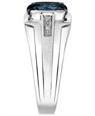 Men's Blue Topaz (5 ct. t.w.) and Diamond Accent Ring in Sterling Silver