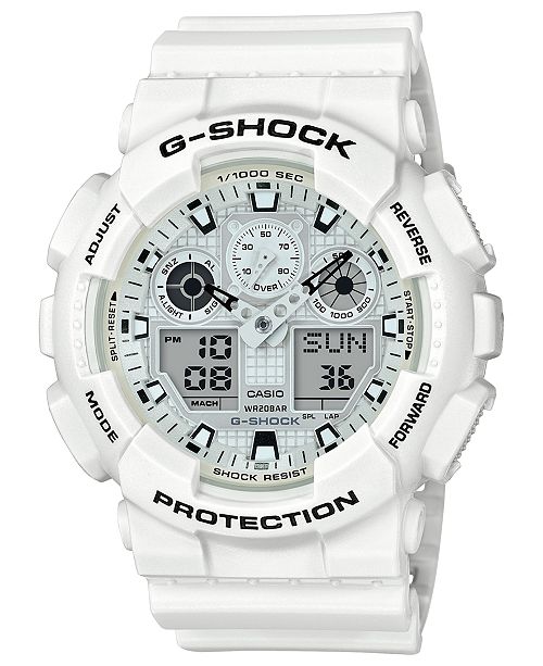 G Shock Men S Analog Digital White Resin Strap Watch 51 2mm Reviews Watches Jewelry Watches Macy S