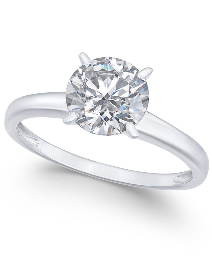 Soeverein Doe een poging Ontwaken Arabella Cubic Zirconia (3-1/3 ct. t.w.) Solitaire Engagement Ring in 14k  White Gold & Reviews - Rings - Jewelry & Watches - Macy's
