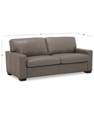 Ennia 75" Leather Full Sleeper, Created for Macy's