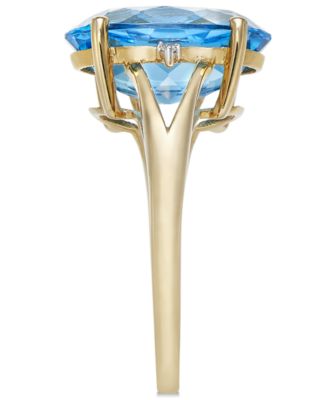 Amethyst (5 ct. t.w.) and Diamond Accent Oval Ring in 14k Gold (Also Available in Mystic Topaz, Blue Topaz, & Prasolite)