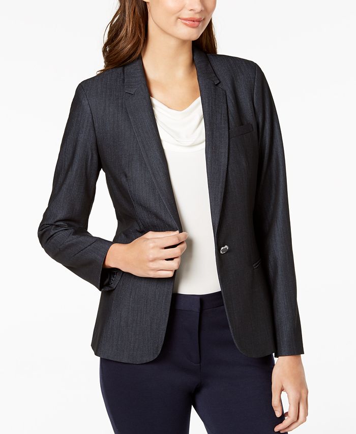 Calvin Klein One-Button Blazer & Reviews - Jackets & Blazers - Women -  Macy's