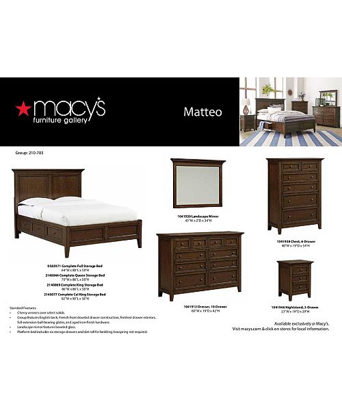 Furniture Matteo Storage Platform Bedroom Furniture Collection, Created for Macy&#39;s & Reviews ...