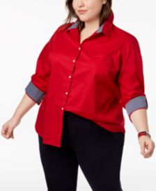 Plus Size Heritage Cotton Utility Shirt, Created for Macy's