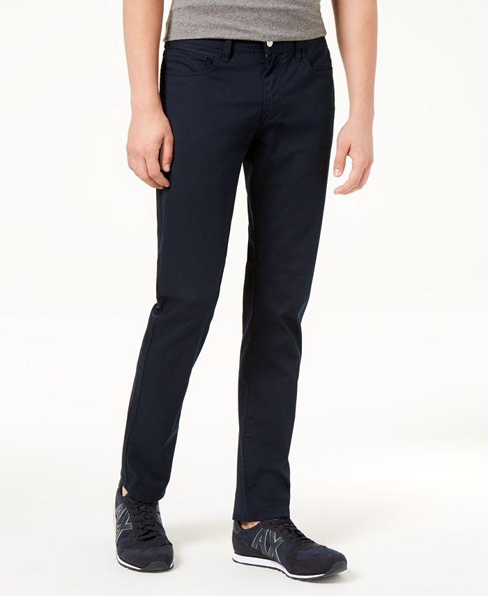 A|X Armani Exchange Men's Straight Fit Stretch Navy Pants - Macy's